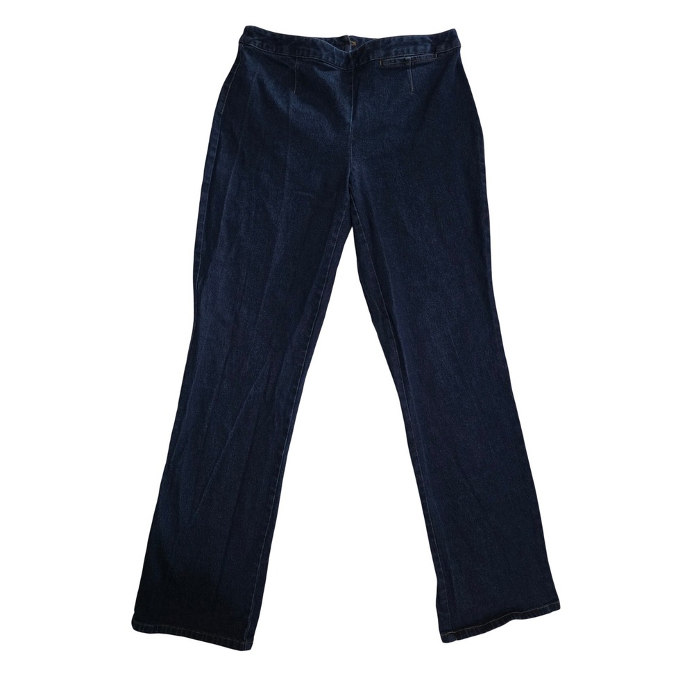Isaac Mizrahi Target Dark Wash High‎ Rise Straight Leg Jeans Back Zip Womens 6